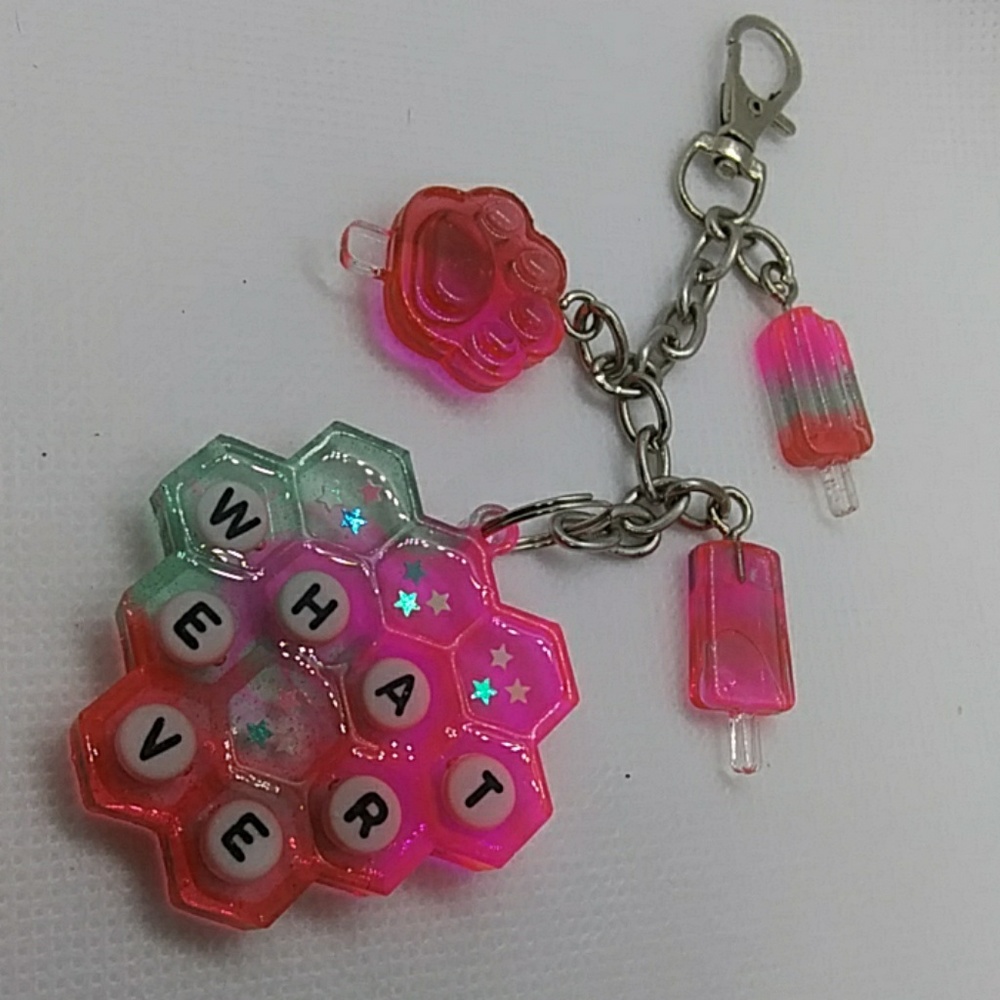 Handmade resin charm keychain
